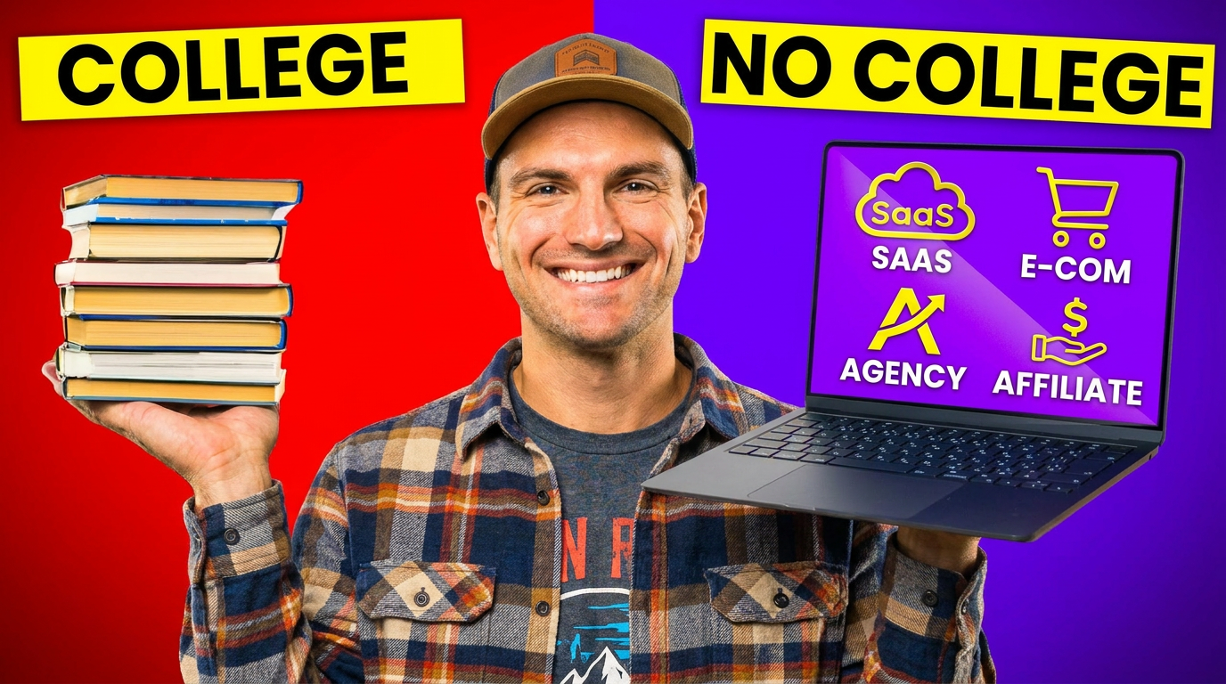 AI-generated YouTube thumbnail with outlier-style composition and the creator's face